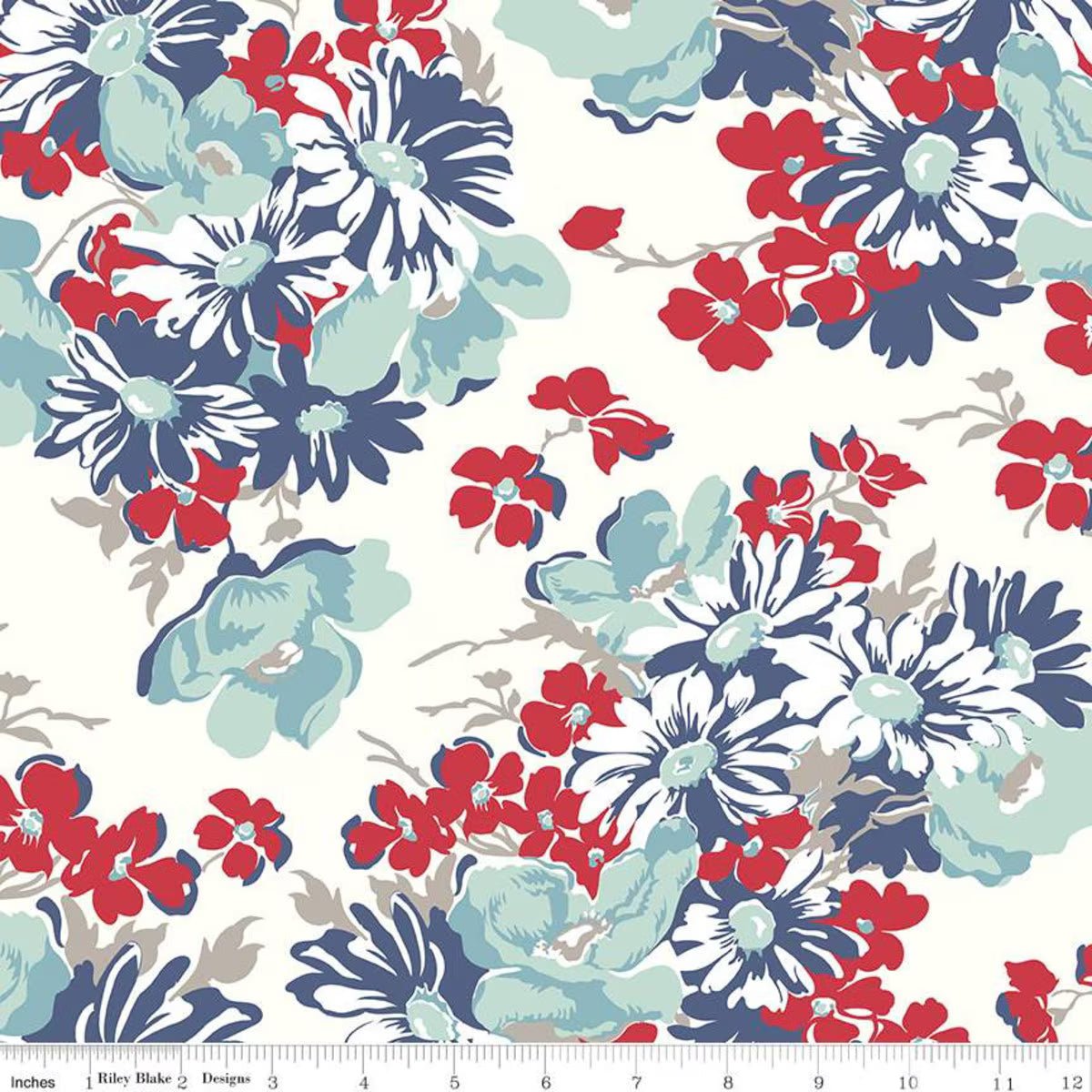 Cookbook 108” Wide Back | Denim 3 yard cut - The QuilTea Corner