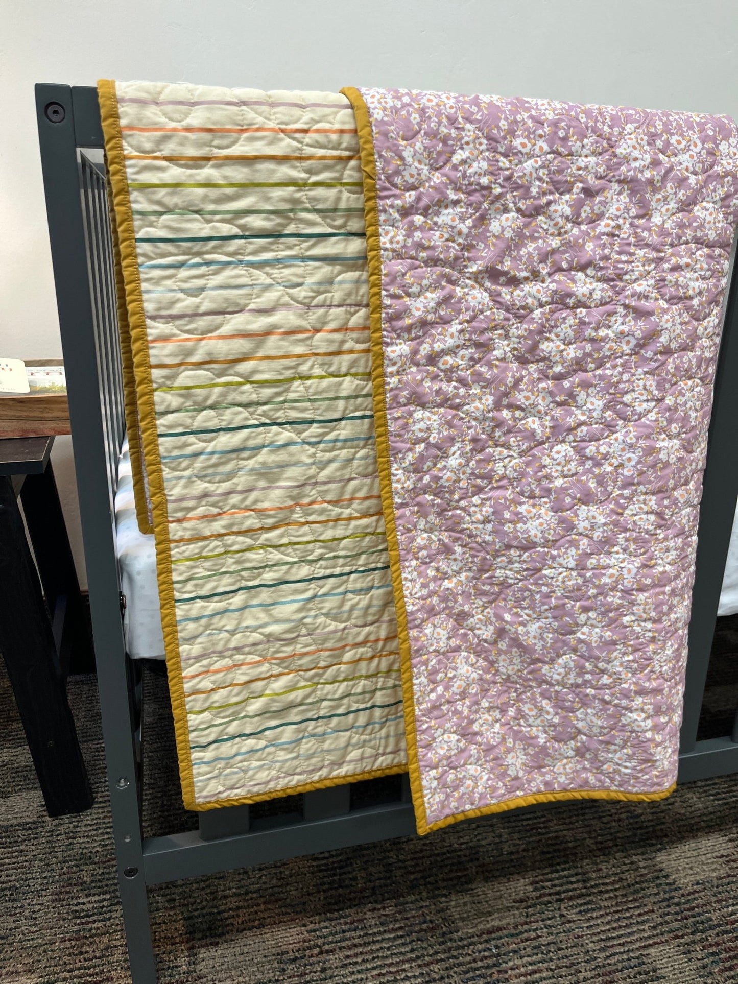 Daisy Floral Baby Quilt and "Will You Be My Friend?" Book Bundle - The QuilTea Corner