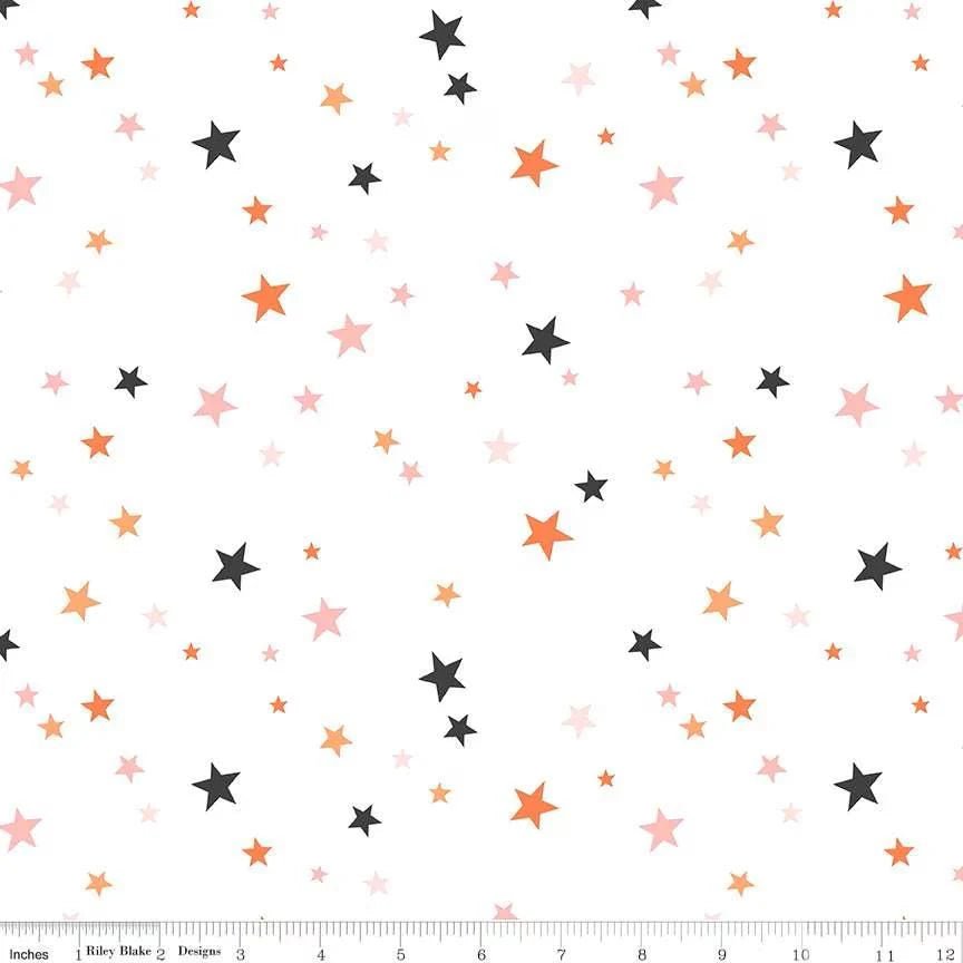 Hey Pumpkin Stars Wide Back | White 3 Yard Cut - The QuilTea Corner