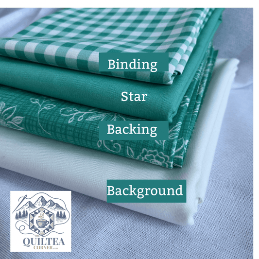 Louis Quilt Kit Green | Baby Size, All Fabrics Included - The QuilTea Corner