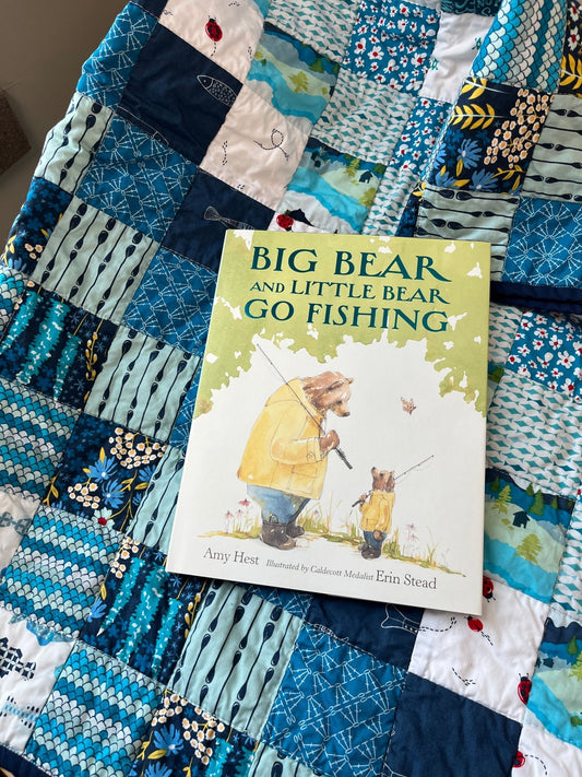 Patchwork Baby Quilt & Book Bundle โ Catch and Release Fishing Theme ๐ฃ - The QuilTea Corner