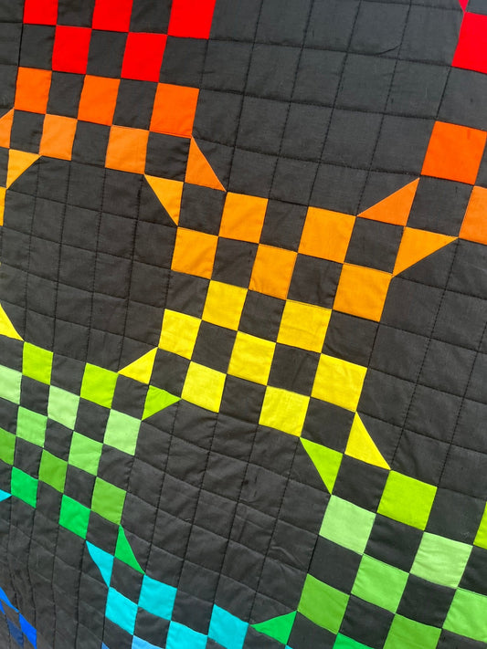 Rainbow Dreams Handmade Patchwork Quilt - The QuilTea Corner