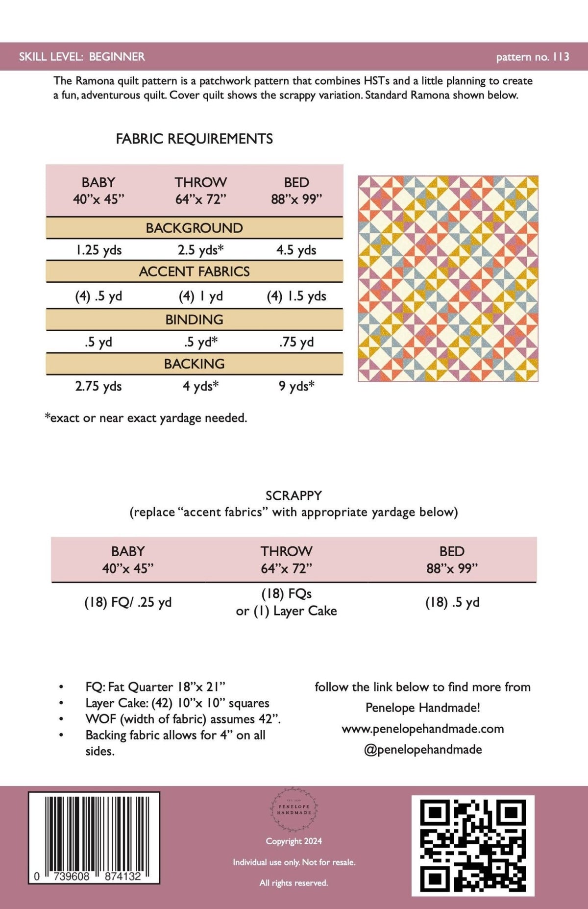 Ramona Quilt Pattern | Paper Version - The QuilTea Corner