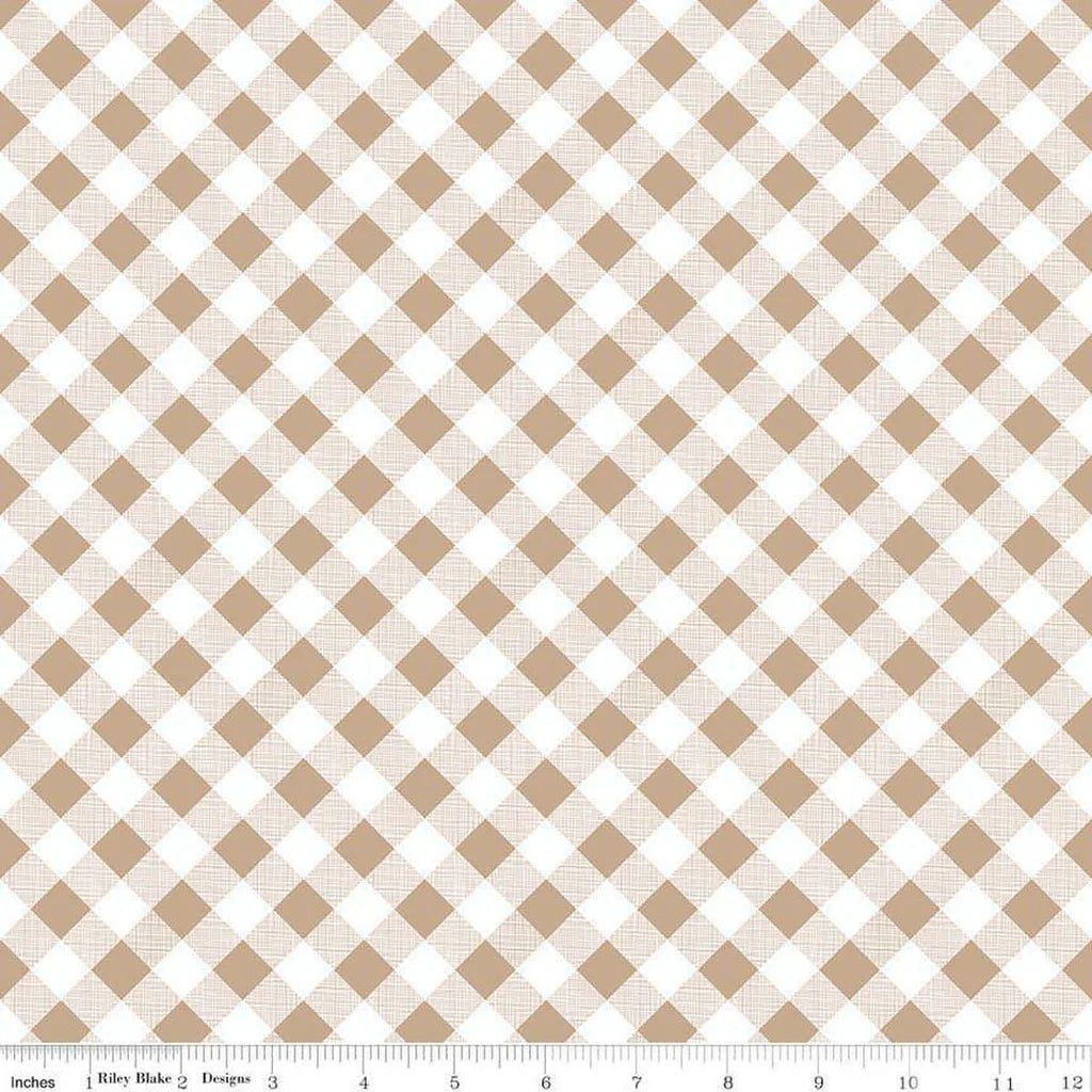 Sew Cherry 2 Gingham | Nutmeg 1/2 yard - The QuilTea Corner