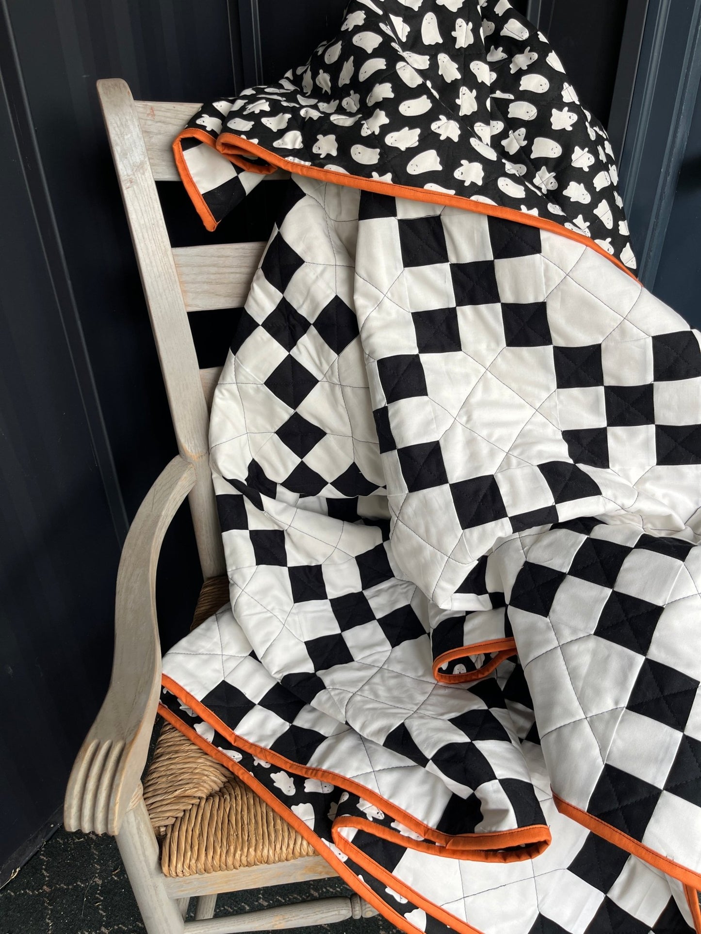 Spooktacular Irish Chain Quilt Throw: Halloween Fun Decor Timeless Style - The QuilTea Corner