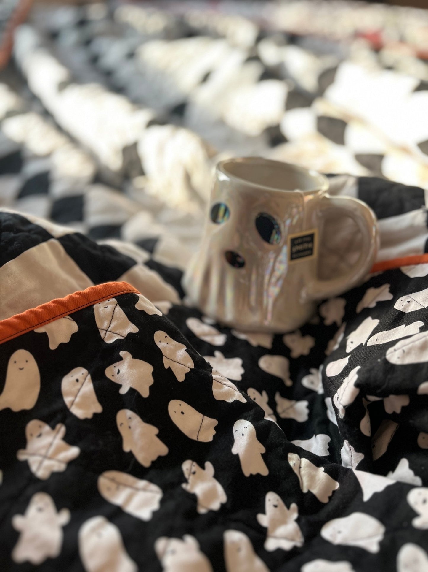 Spooktacular Irish Chain Quilt Throw: Halloween Fun Decor Timeless Style - The QuilTea Corner