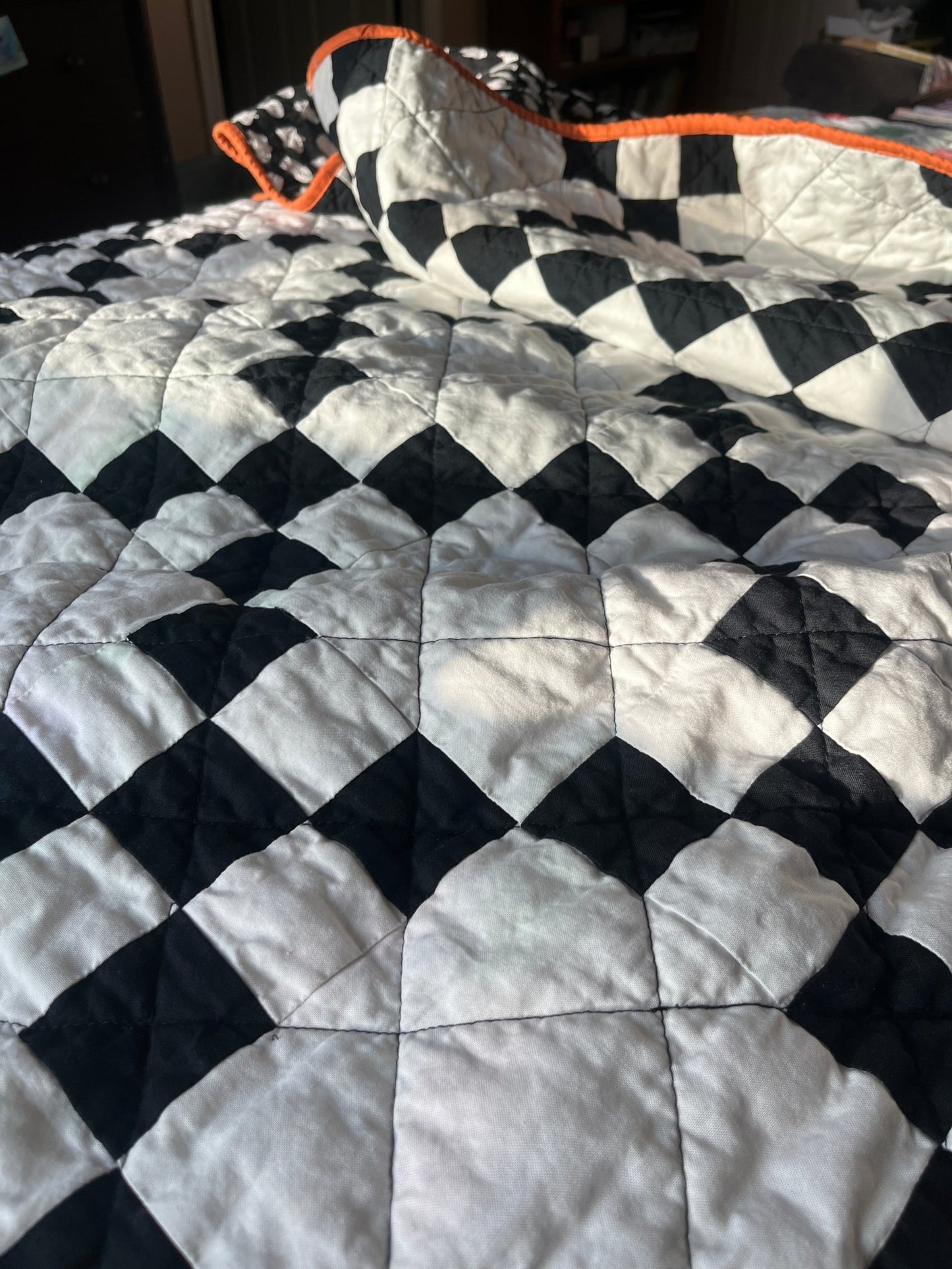 Spooktacular Irish Chain Quilt Throw: Halloween Fun Decor Timeless Style - The QuilTea Corner