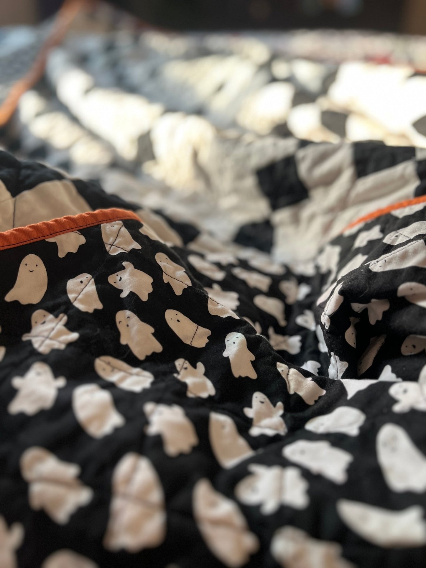 Spooktacular Irish Chain Quilt Throw: Halloween Fun Decor Timeless Style - The QuilTea Corner