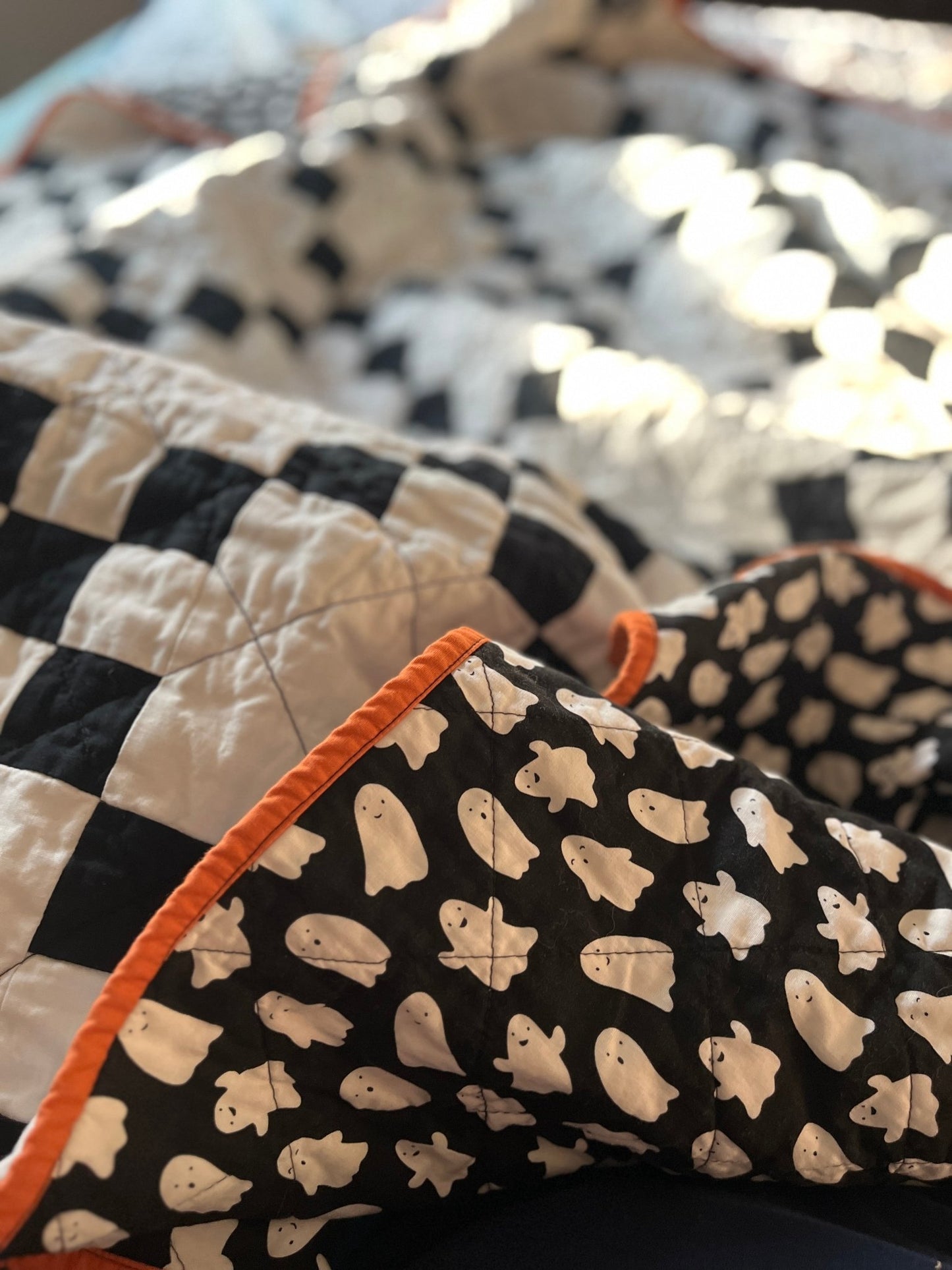 Spooktacular Irish Chain Quilt Throw: Halloween Fun Decor Timeless Style - The QuilTea Corner