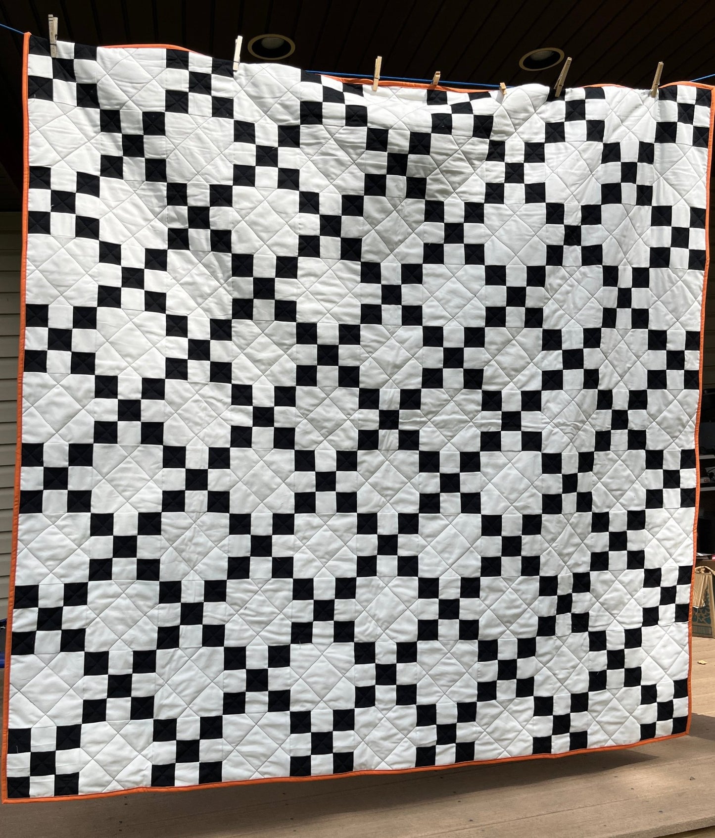 Spooktacular Irish Chain Quilt Throw: Halloween Fun Decor Timeless Style - The QuilTea Corner