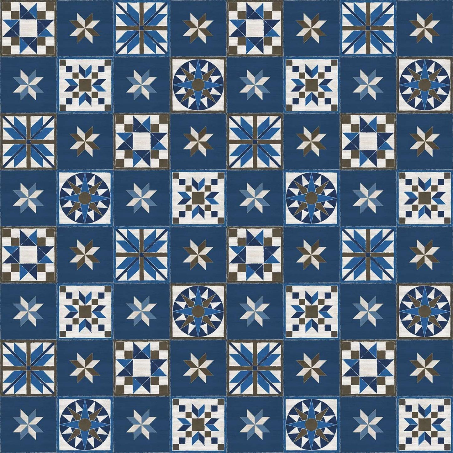 Winter Barn Quilts - Quilt Block | Dark Blue 1/2 yard - The QuilTea Corner