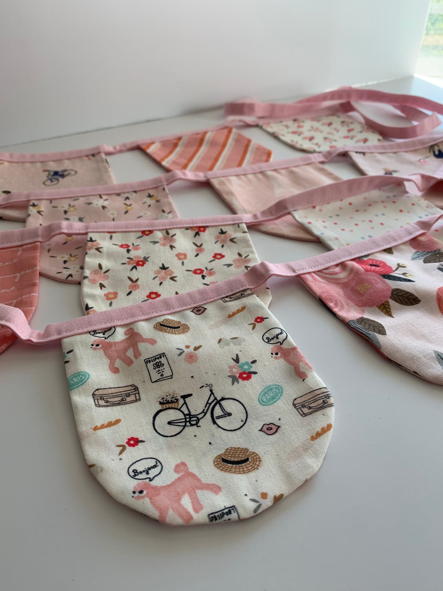 Saturday In Paris Pink Pennants Flag