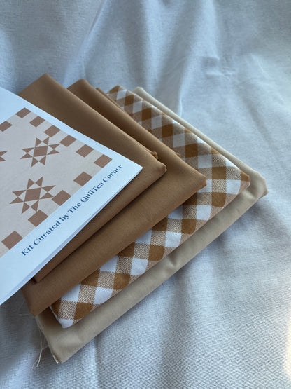 Louis Quilt Kit Tan | Baby Size, All Fabrics Included