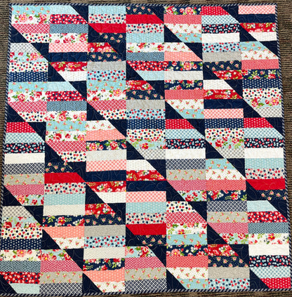 Berry Basket Happy Stripes Quilt Throw – 52” Square