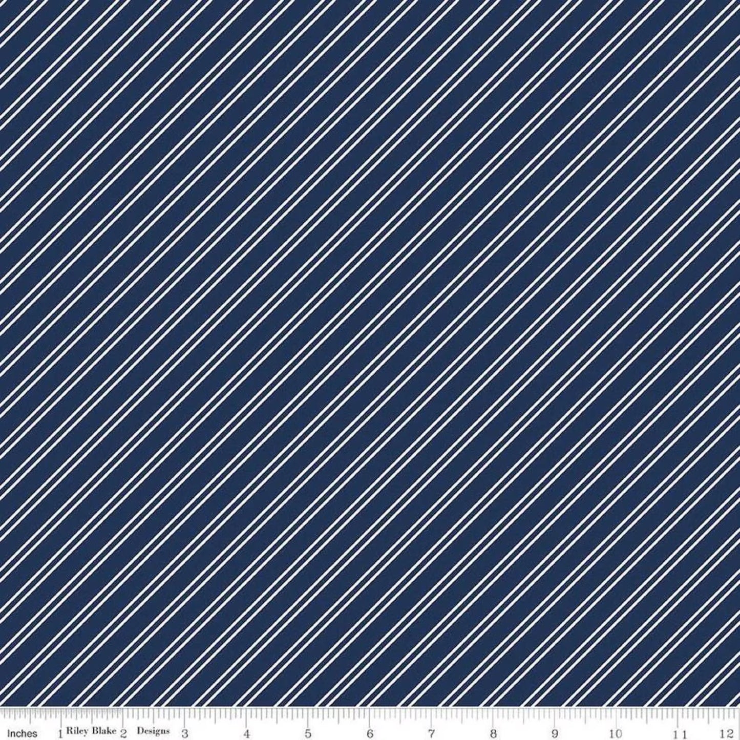 Between the Pages Stripe | Navy 1/2 yard