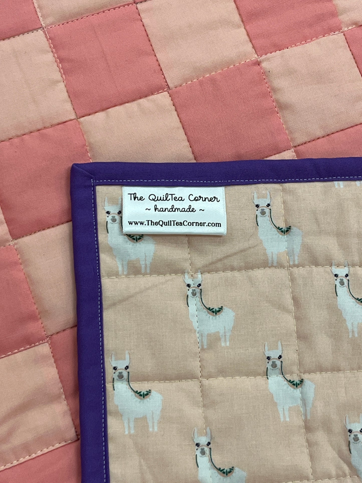 Pink and Teal Checkered Baby Quilt and Book Bundle