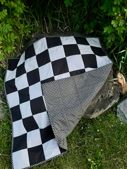 Black & Gray Checkered Baby Quilt