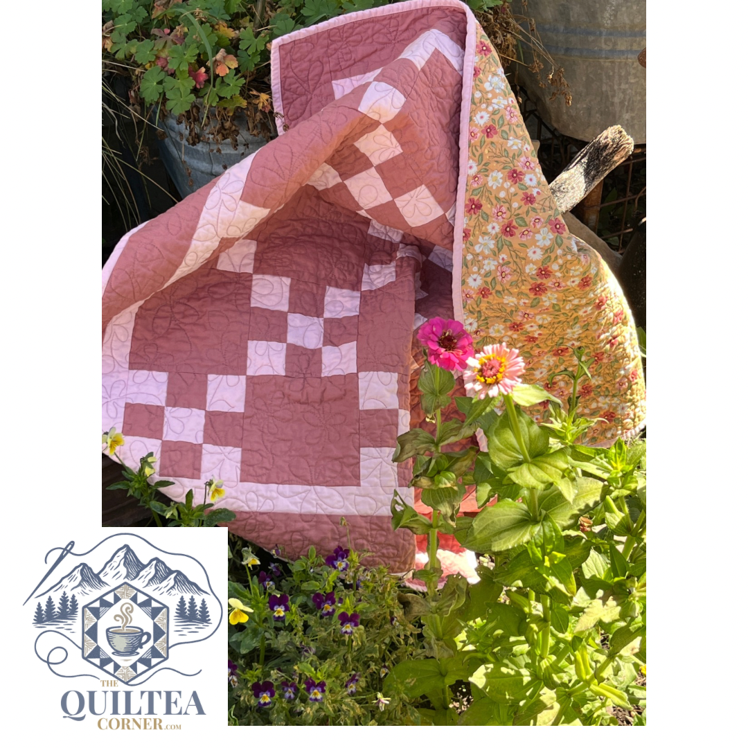 Canyon Rose & Pink Irish Chain Baby Quilt