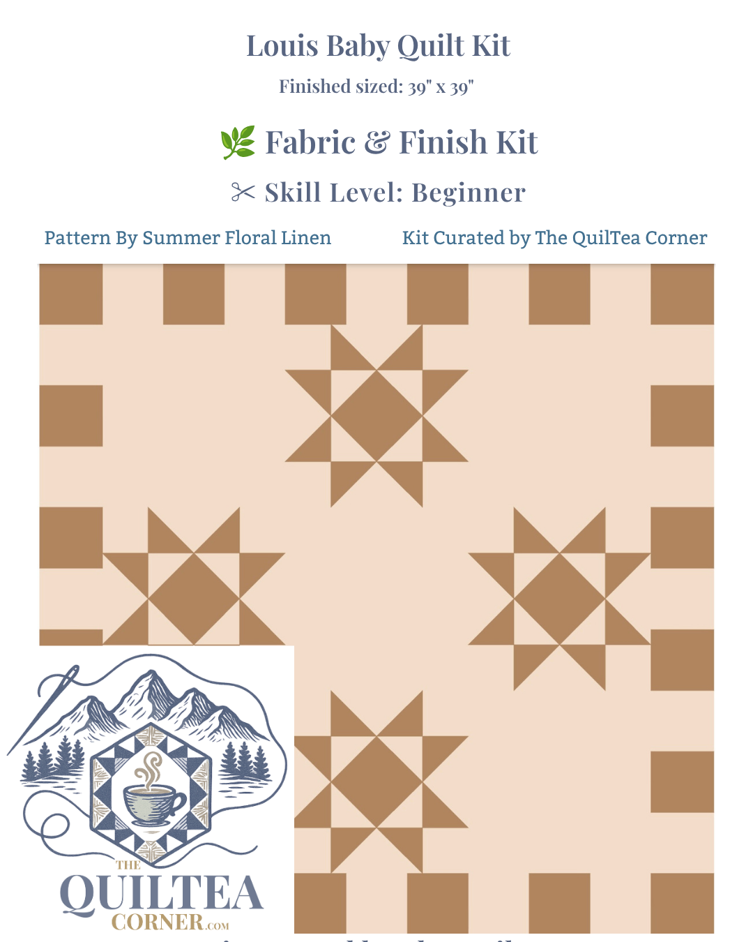 Louis Quilt Kit Tan | Baby Size, All Fabrics Included