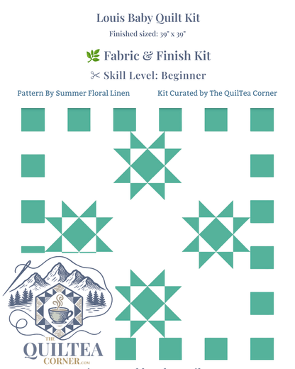 Louis Quilt Kit Green | Baby Size, All Fabrics Included