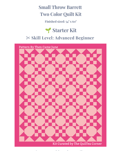 Barrett Two Color Starter Quilt Kit - Small Throw Pink