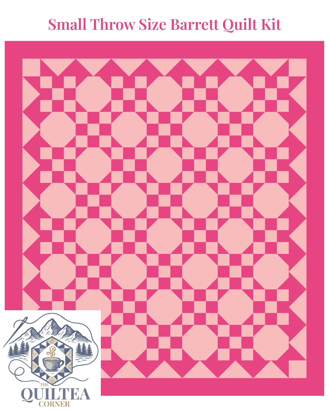 Barrett Two Color Starter Quilt Kit - Small Throw Pink