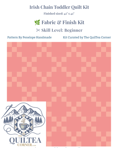 Toddler Irish Chain Quilt Kit - Coral | Toddler Size, All Fabrics Included