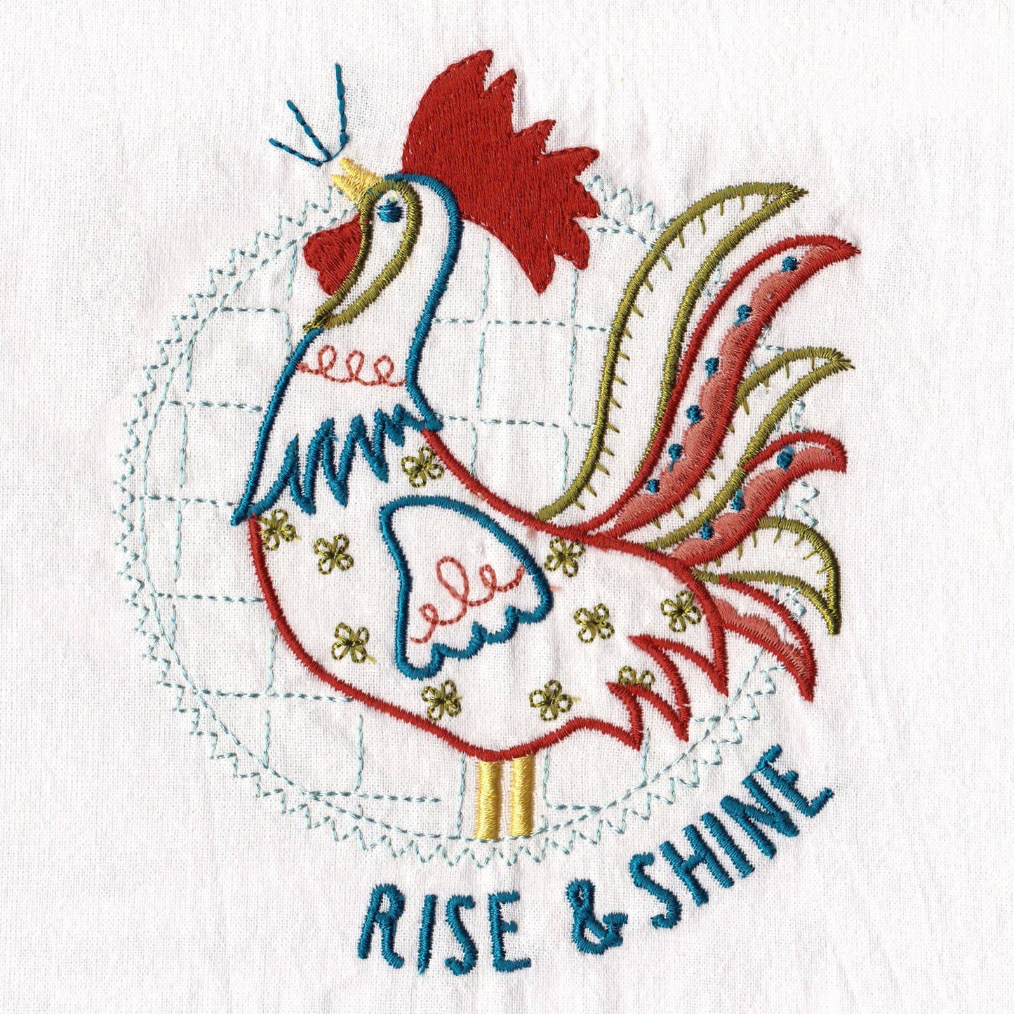 Aunt Martha's® Dirty Laundry Tea Towel - Rooster - The QuilTea Corner