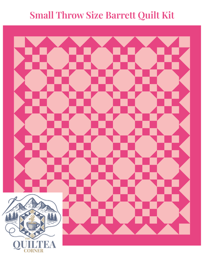 Barrett Two Color Starter Quilt Kit - Small Throw Pink - The QuilTea Corner