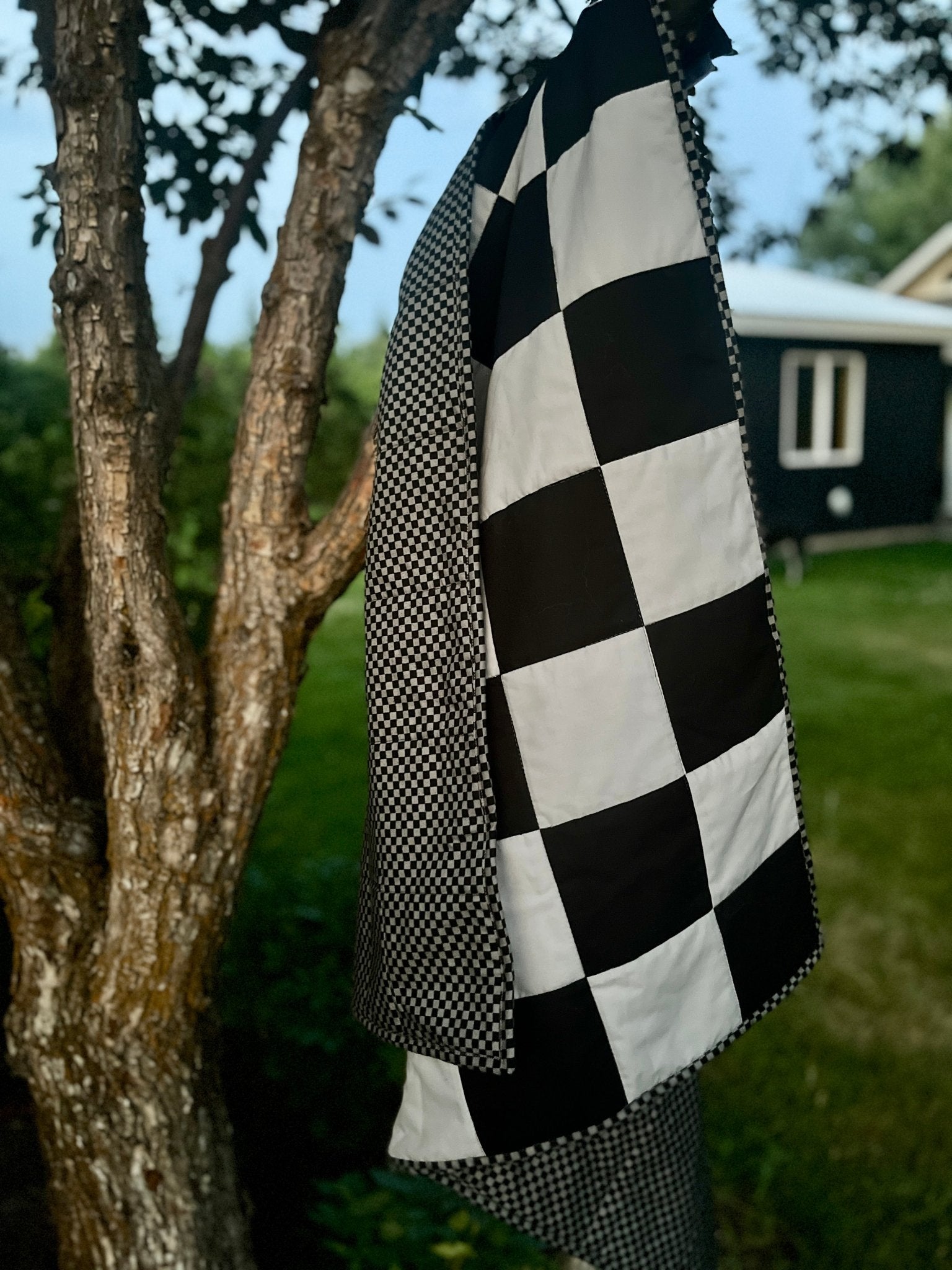 Black & Gray Checkered Baby Quilt - The QuilTea Corner
