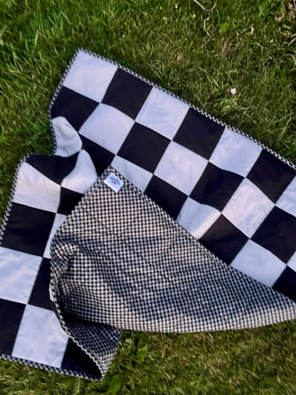 Black & Gray Checkered Baby Quilt - The QuilTea Corner
