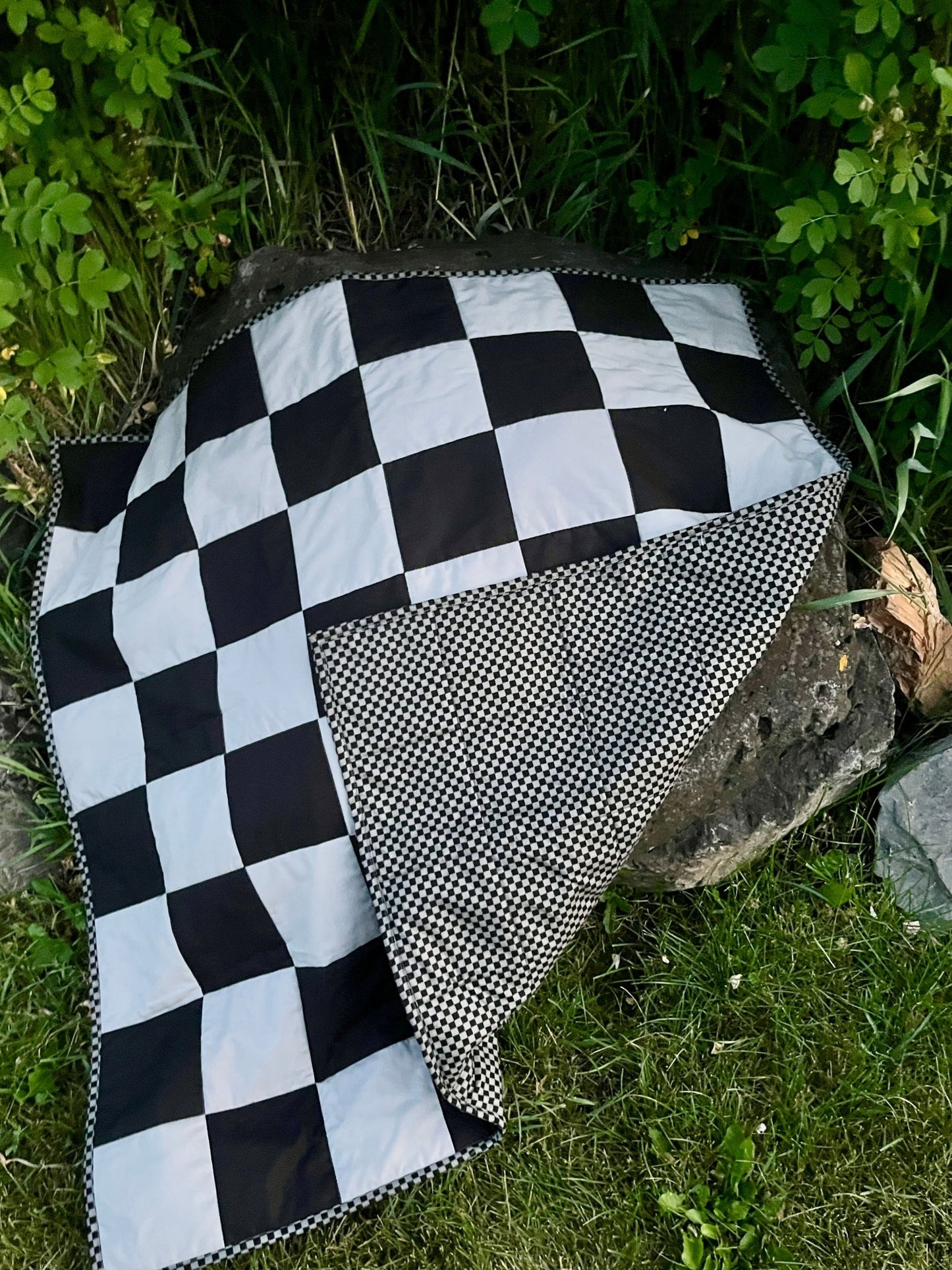 Black & Gray Checkered Baby Quilt - The QuilTea Corner