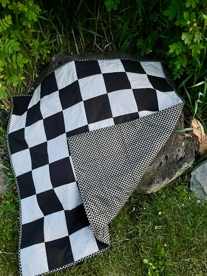 Black & Gray Checkered Baby Quilt - The QuilTea Corner