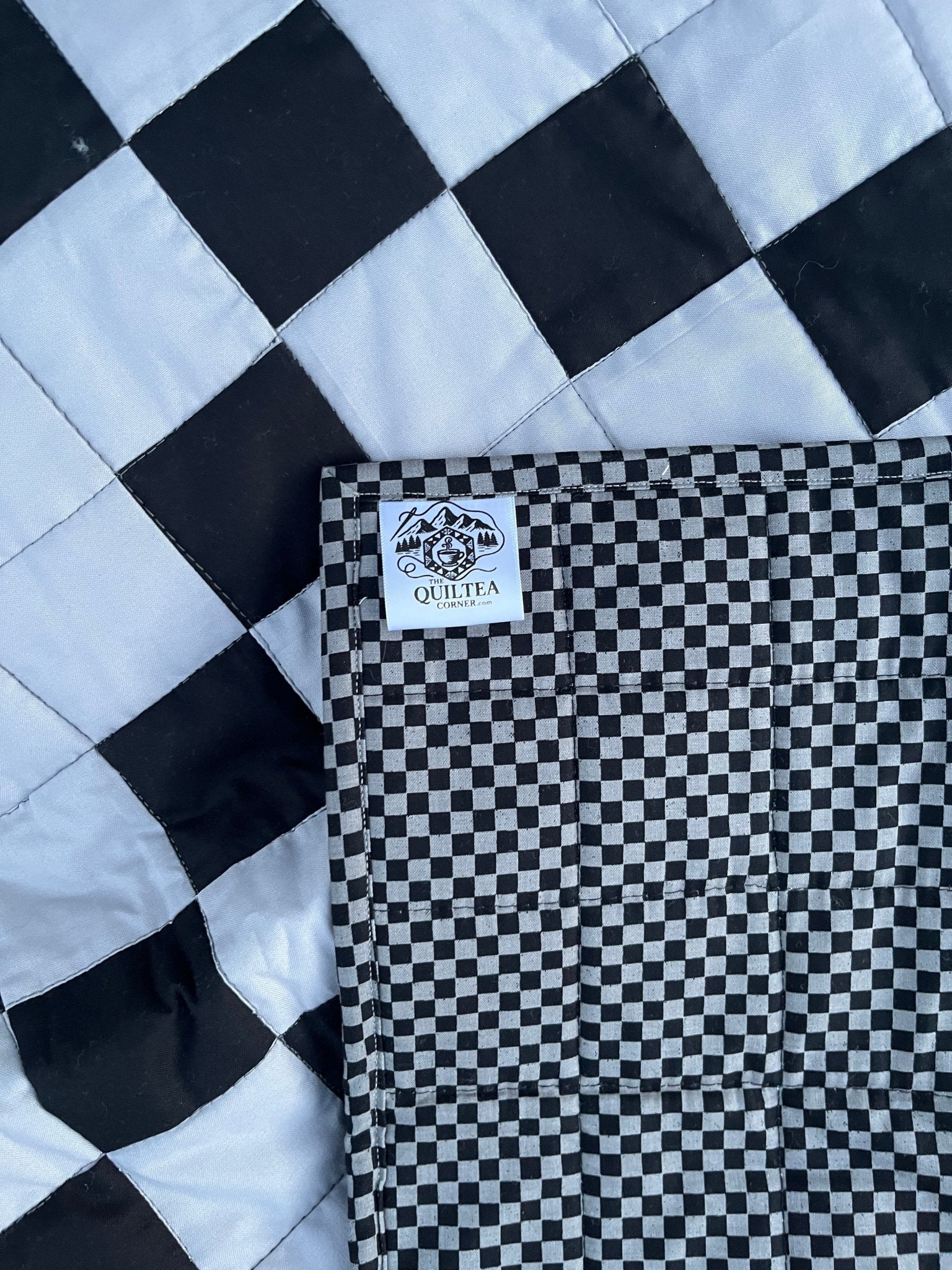 Black & Gray Irish Chain Baby Quilt - The QuilTea Corner