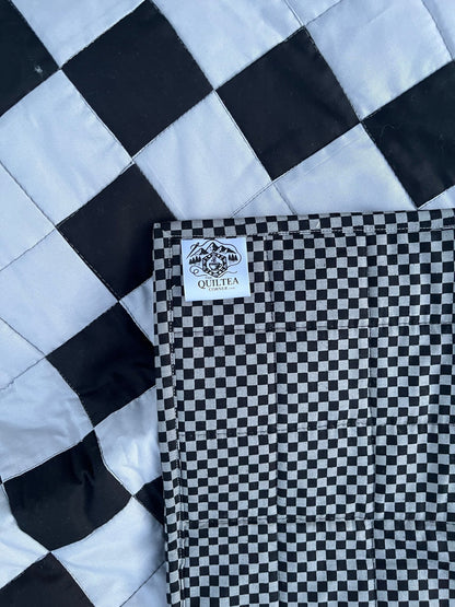 Black & Gray Irish Chain Baby Quilt - The QuilTea Corner