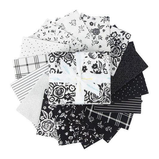 Black Tie 16 pc Fat Quarter Fabric Bundle by Dani Mogstad for Riley Blake Design - The QuilTea Corner