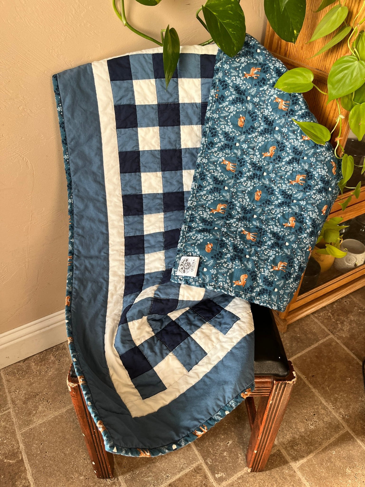 Blue Gingham Checkered Baby - The QuilTea Corner