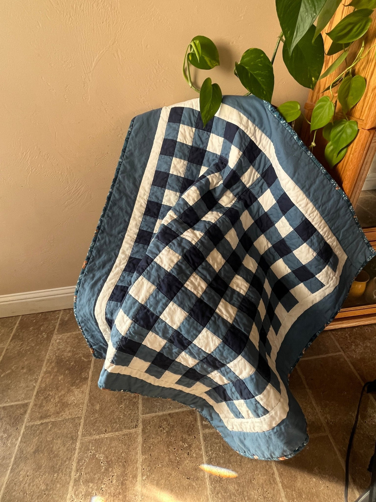 Blue Gingham Checkered Baby - The QuilTea Corner