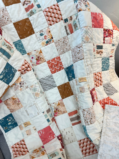 Bookish Checkered Throw Sized Cozy Lap Quilt - The QuilTea Corner