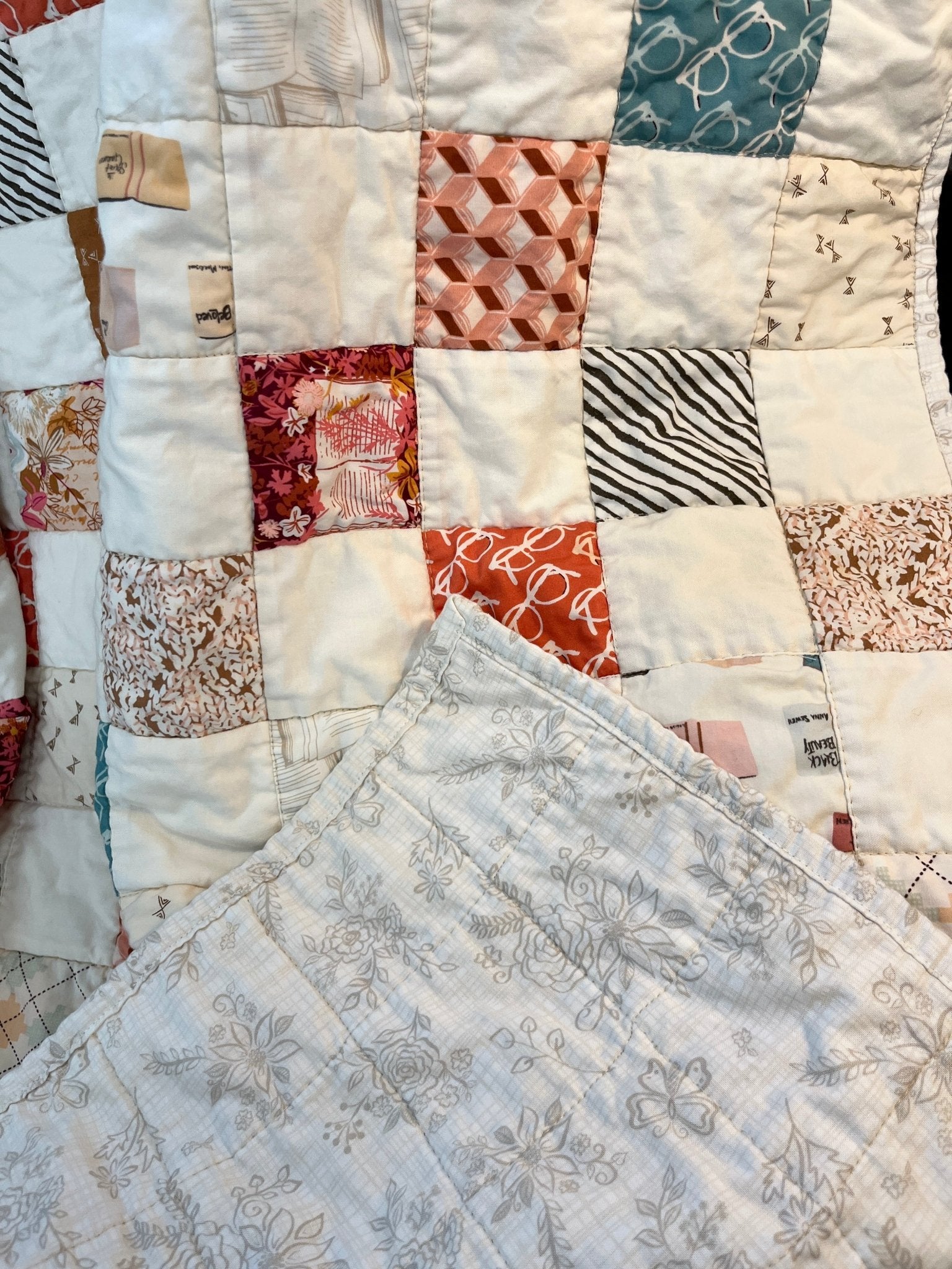 Bookish Checkered Throw Sized Cozy Lap Quilt - The QuilTea Corner
