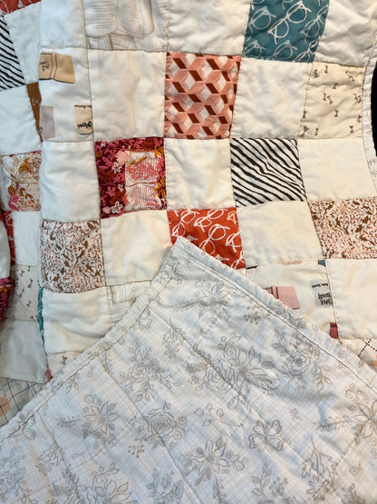 Bookish Checkered Throw Sized Cozy Lap Quilt - The QuilTea Corner