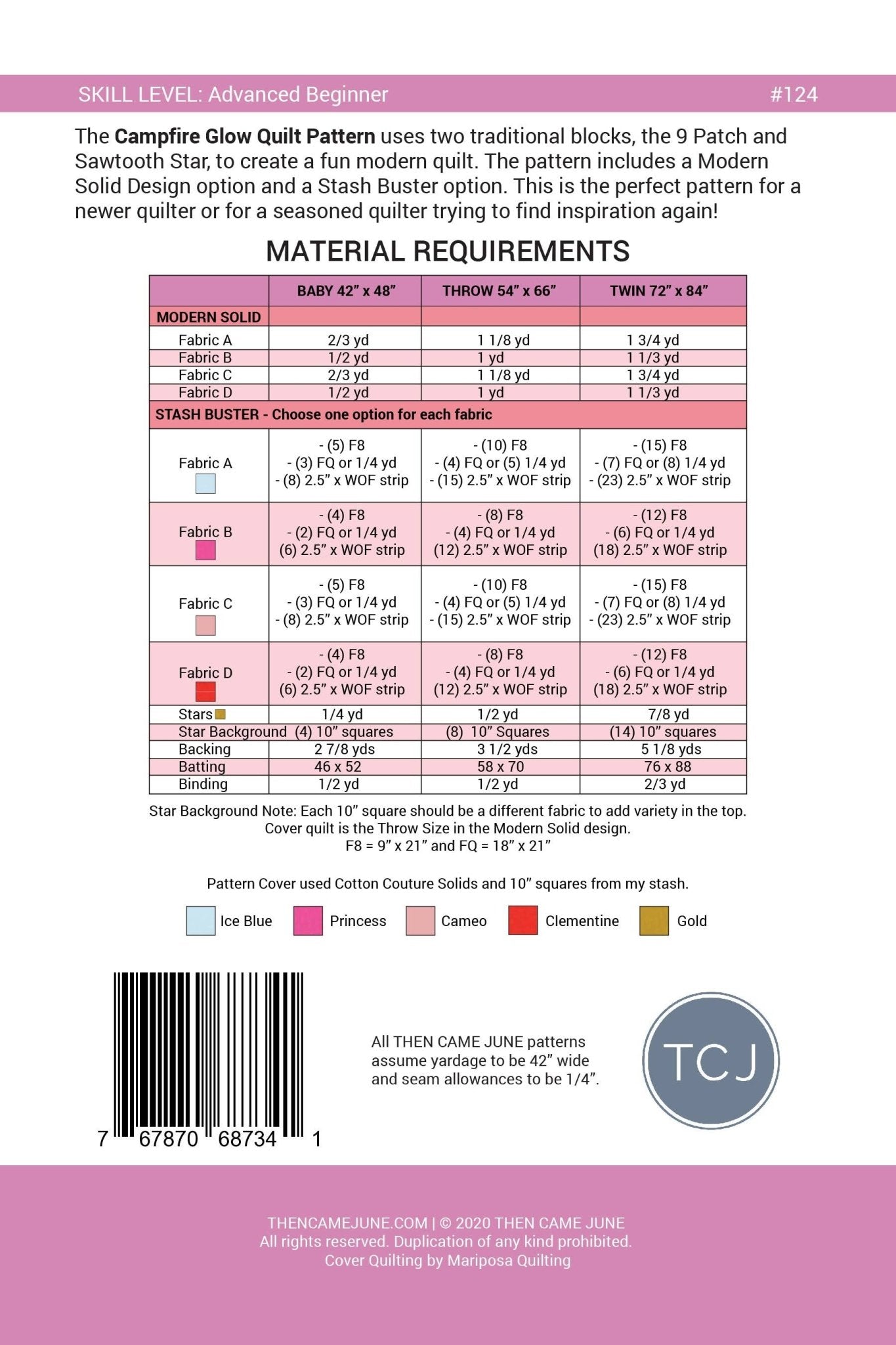 Campfire Glow Quilt Pattern - Printed - The QuilTea Corner