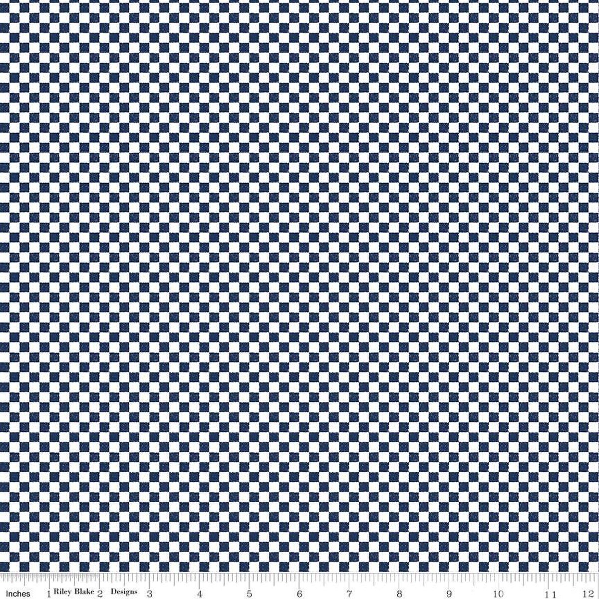 Check Please! 1/4" Check Navy - The QuilTea Corner