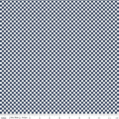 Check Please! 1/4" Check Navy - The QuilTea Corner