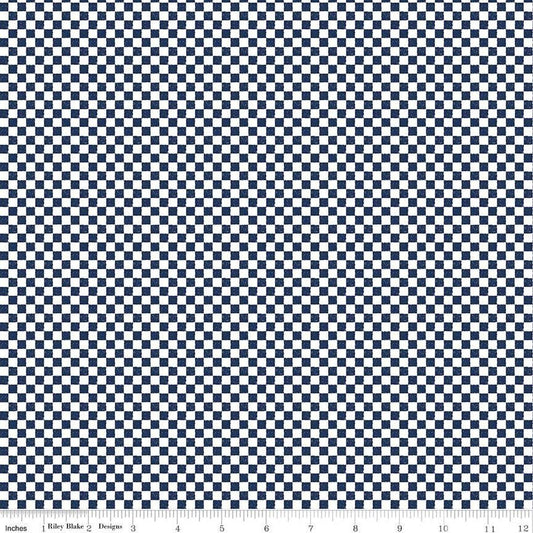 Check Please! 1/4" Check Navy - The QuilTea Corner