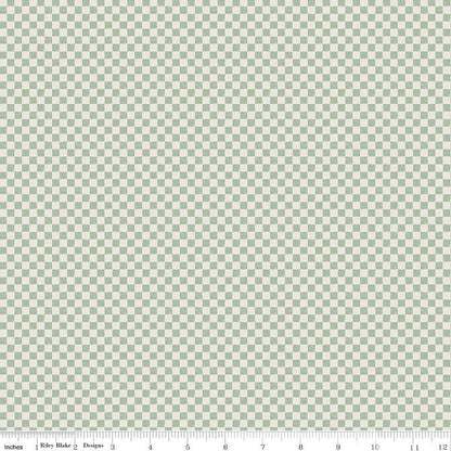 Check Please! 1/4" Check on Ivory Sage - The QuilTea Corner