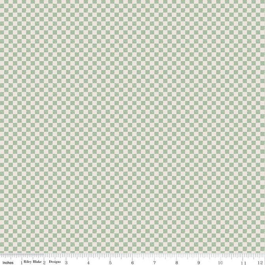Check Please! 1/4" Check on Ivory Sage - The QuilTea Corner