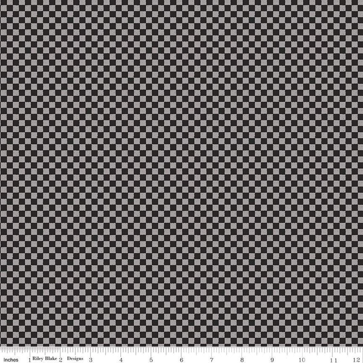 Check Please! 1/4" Tone - on - Tone Check Black - The QuilTea Corner