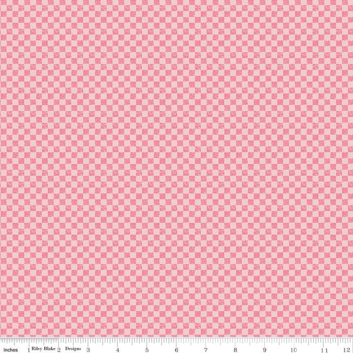 Check Please! 1/4" Tone - on - Tone Check Sugar Pink - The QuilTea Corner
