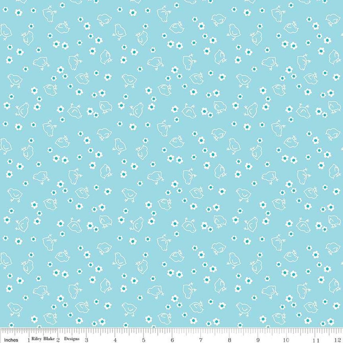 Chicks Bee Backings 108” Wide Back | Aqua 3 yard cut - The QuilTea Corner
